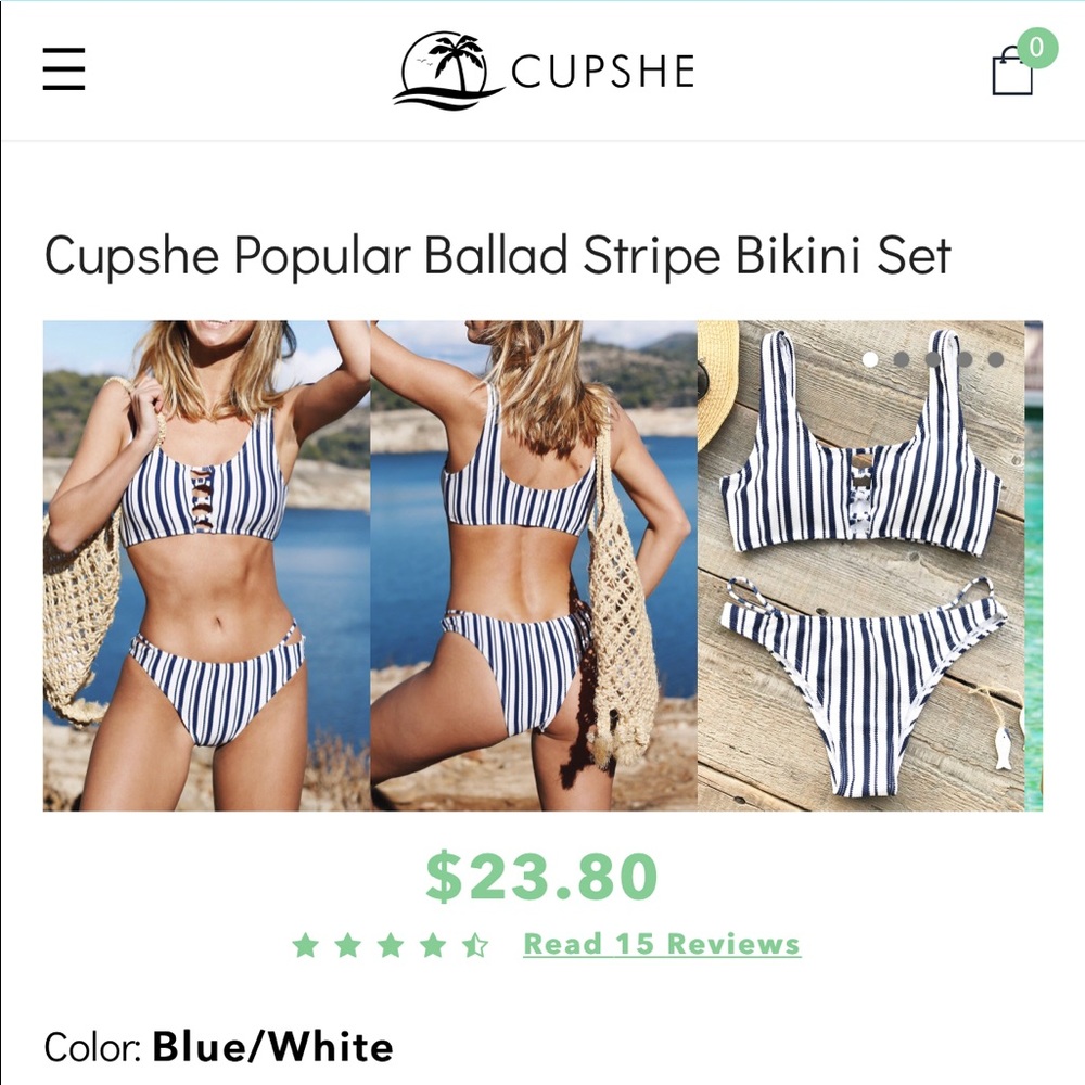 Cupshe Popular Ballad Stripe Bikini Set